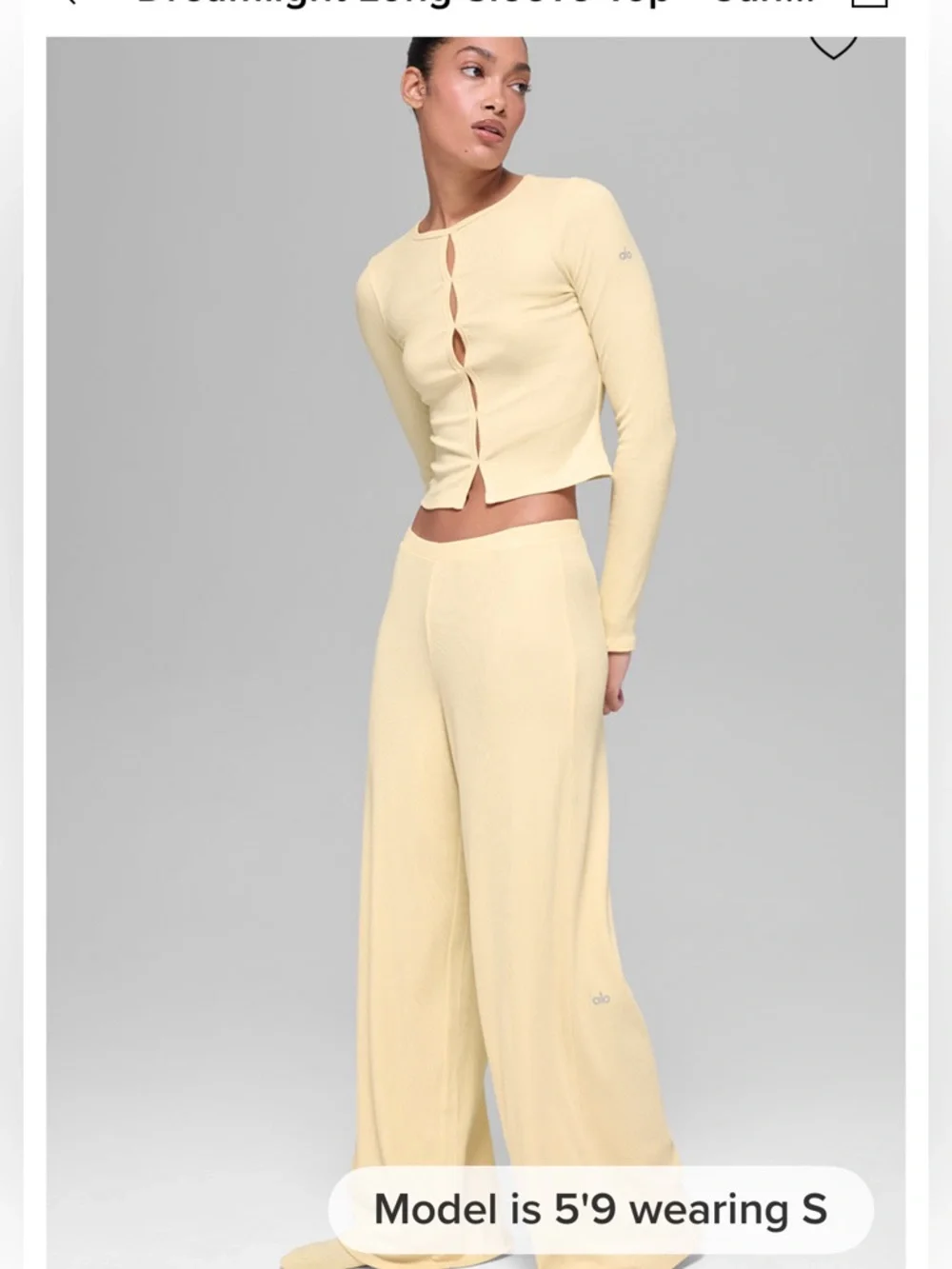 ALO Yoga Dreamlight Long Sleeve Top -
Candlelight Yellow-M-NWT - Picture 5 of 12